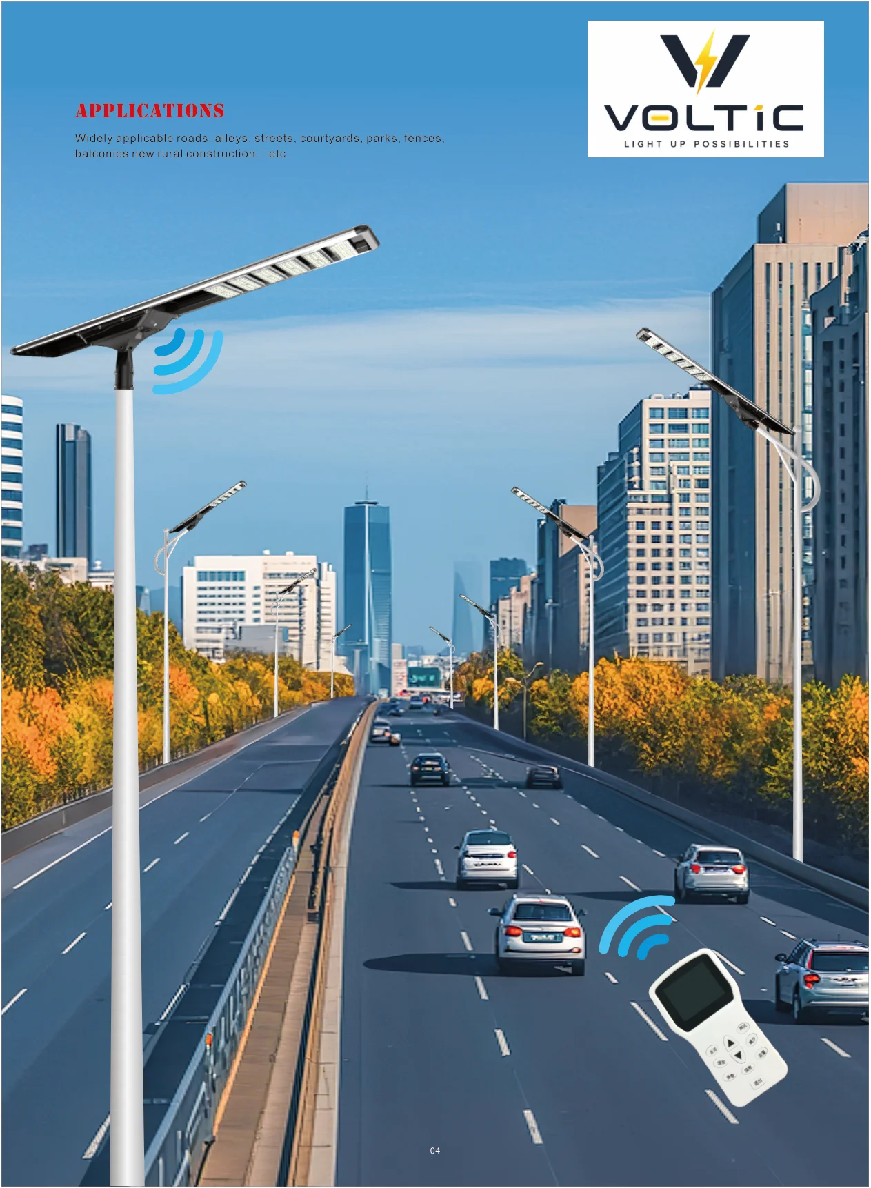 300W Integrated Solar Street Light specification page 4 - dimensions, technical parameters, and installation details